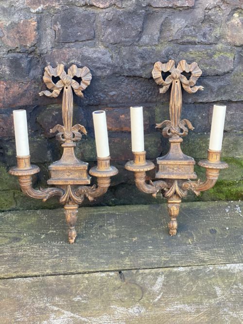 Pair of Edwardian Giltwood Wall Lights