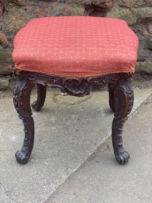 C18th Rococo Carved Stool