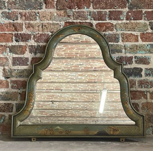 Edwardian Green Chinoiserie Mirror