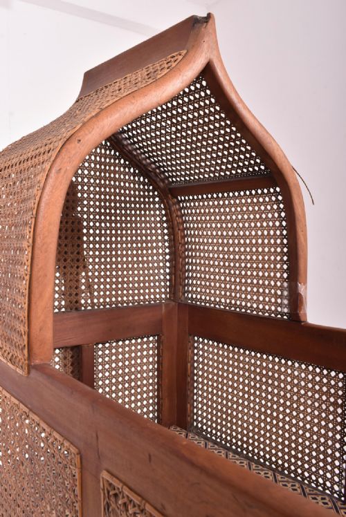 VICTORIAN RATTAN CANED ROCKING CRIB RETAILED BY HEALS AND SON - ADDITIONAL PHOTO 2