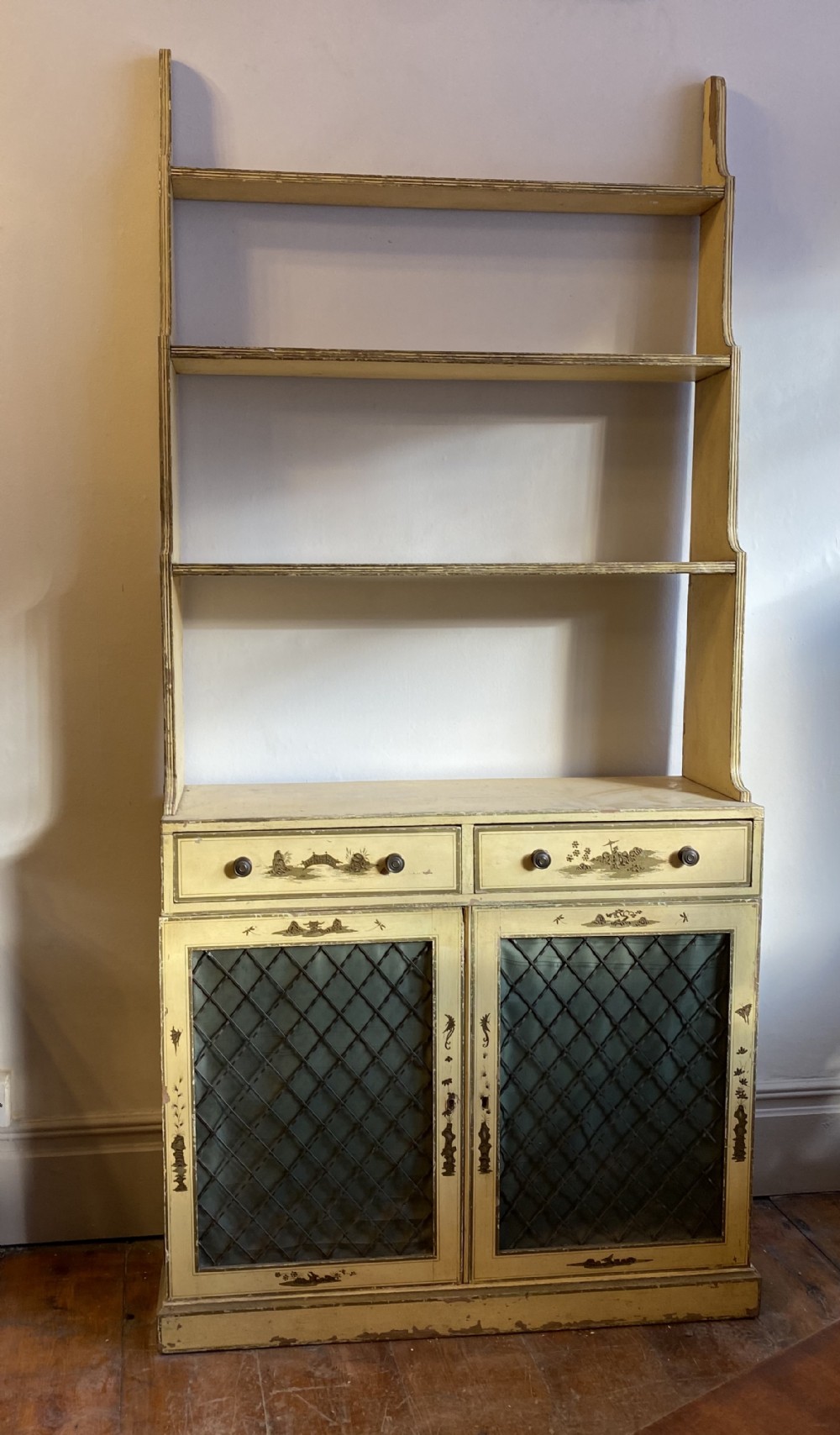 Regency painted pine display dresser chinoiserie detailing 