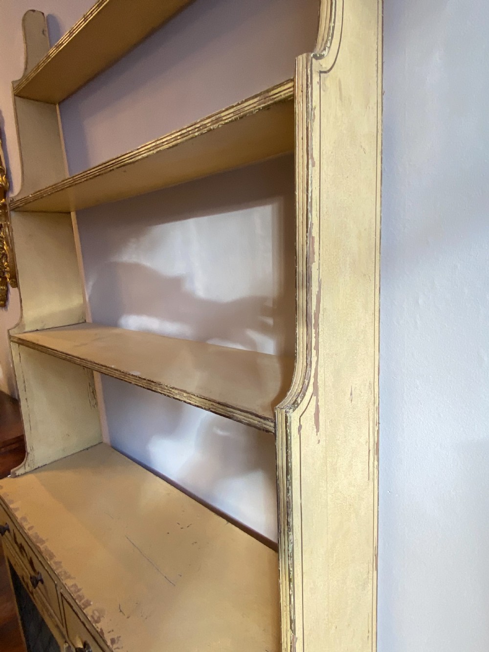 Regency painted pine display dresser chinoiserie detailing  View III