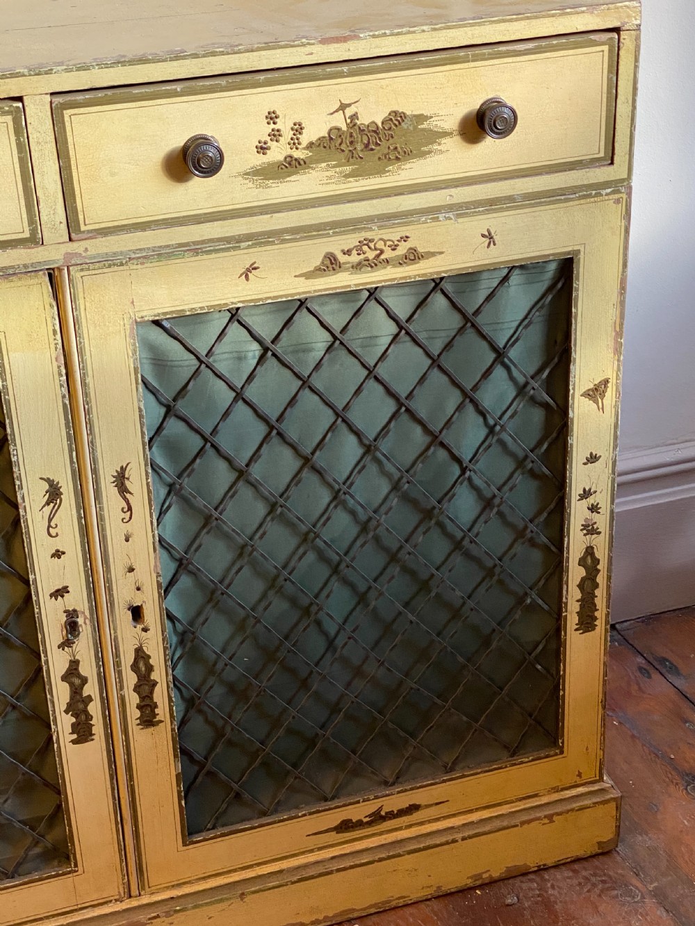 Regency painted pine display dresser chinoiserie detailing  View VI