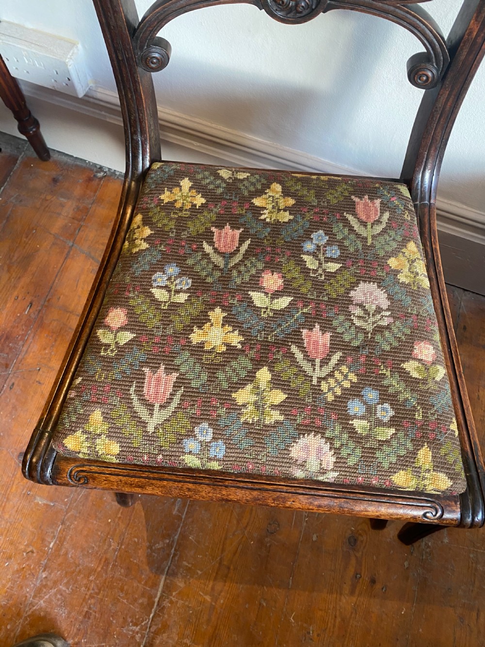 Pair of regency chairs with tapestry seat in the gillows manner  View IV