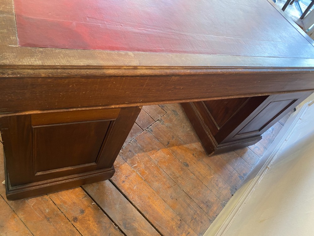 large pedestal desk in mahogany  View IV