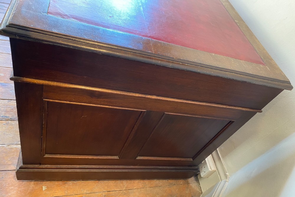 large pedestal desk in mahogany  View V