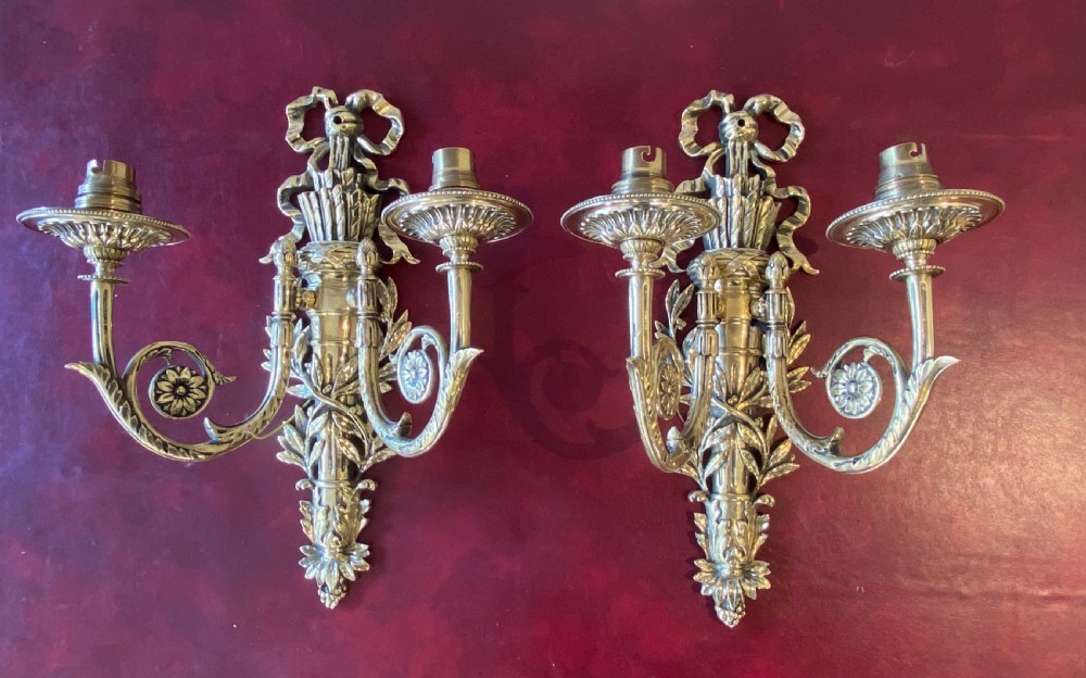 Edwardian two armed wall lights 