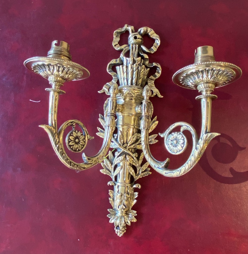 Edwardian two armed wall lights  View II