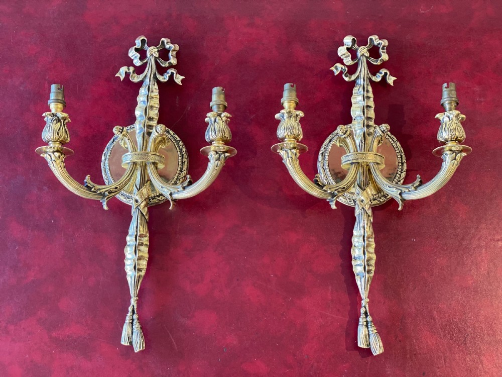 edwardian pair of wall lights 