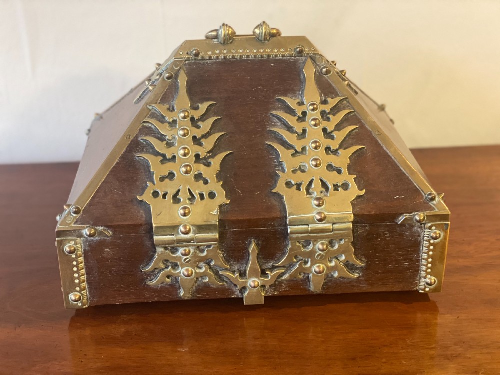 C19th teak and Brass bound Indian Dowry box View III