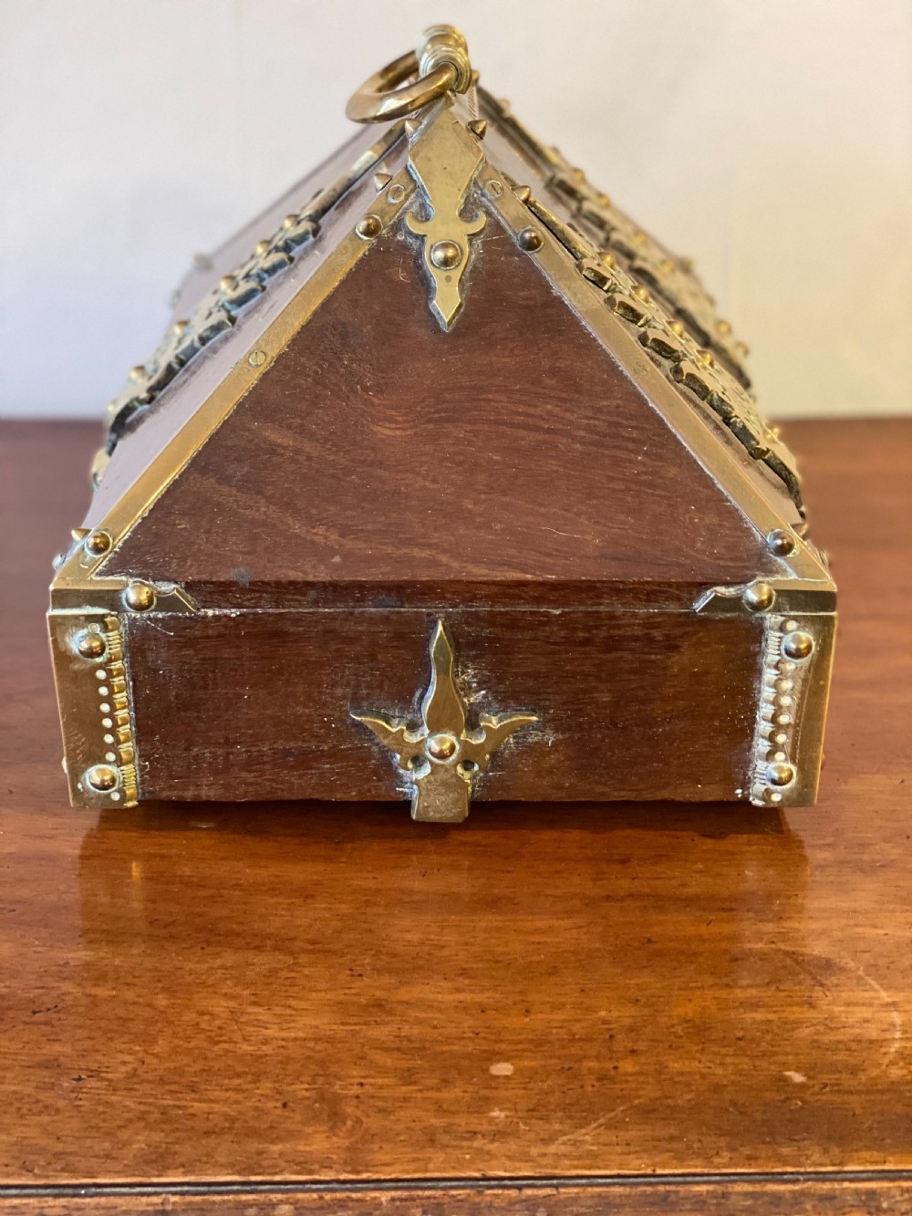 C19th teak and Brass bound Indian Dowry box View VI