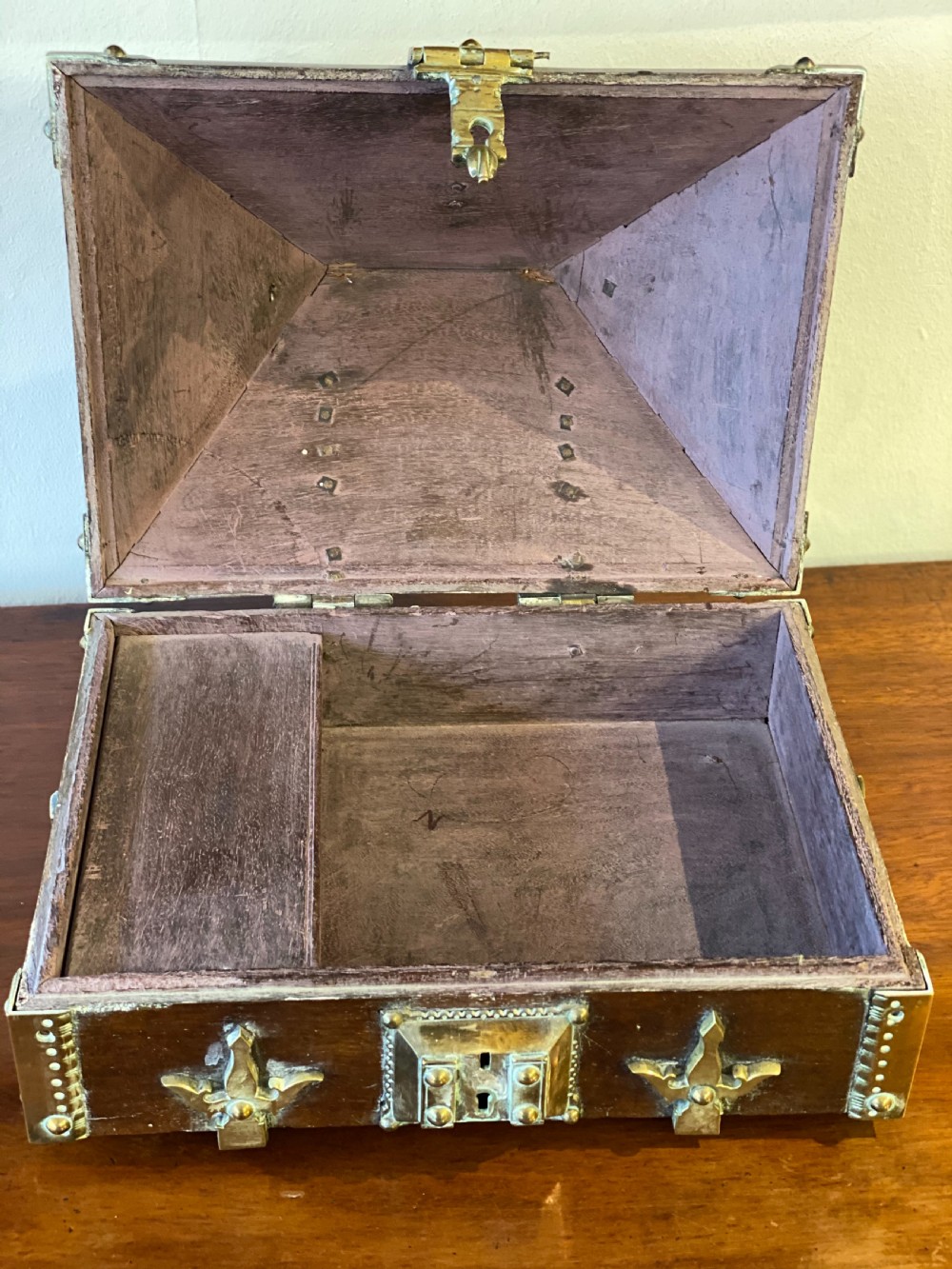 C19th teak and Brass bound Indian Dowry box View VII