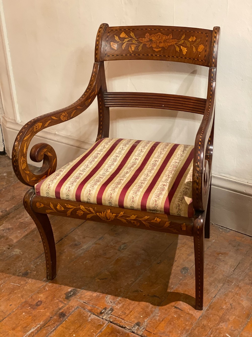 Early C19th Dutch Marquetry armchair  View II