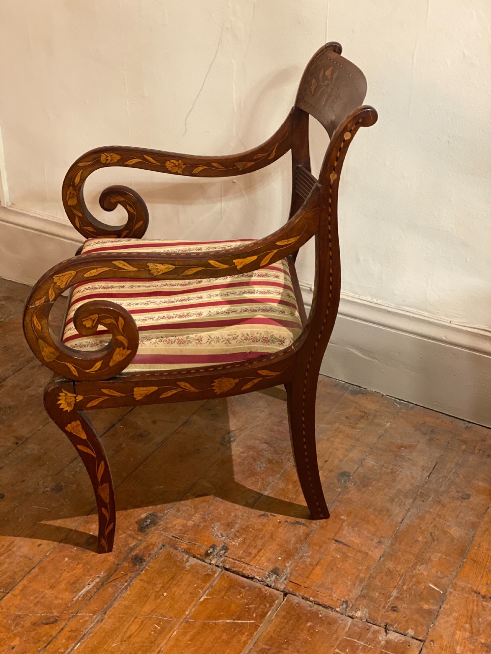 Early C19th Dutch Marquetry armchair  View III