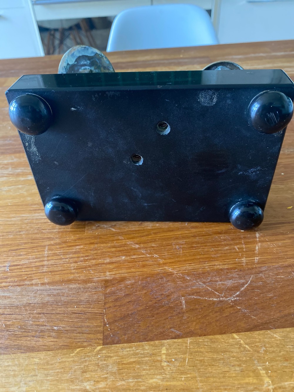 victorian slate and malachite based brass letter scales  View VI