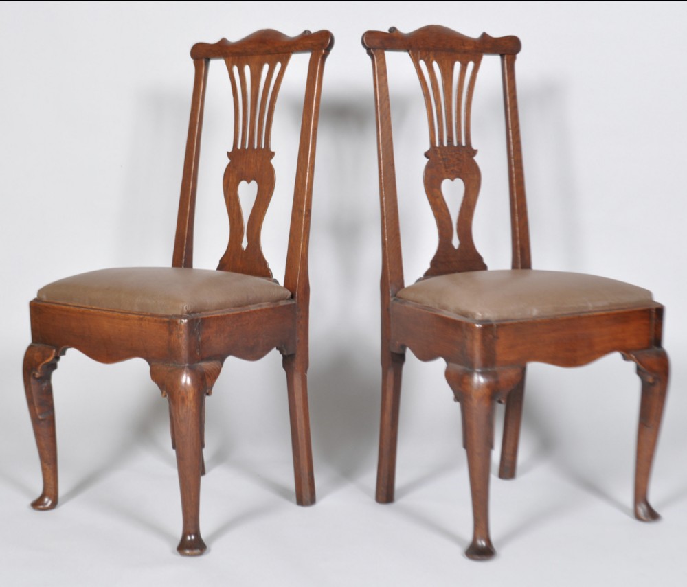 pair of George II oak chairs 