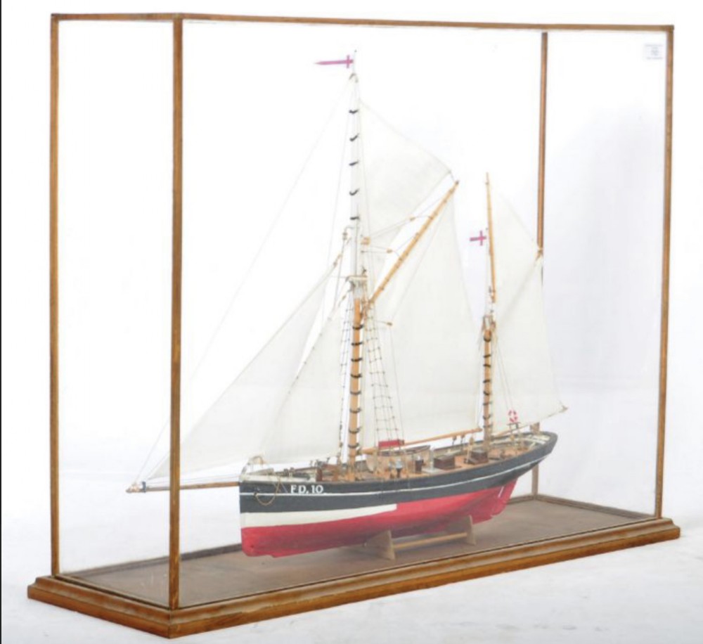 Early C20th museum quality model of a fishing Yawl 