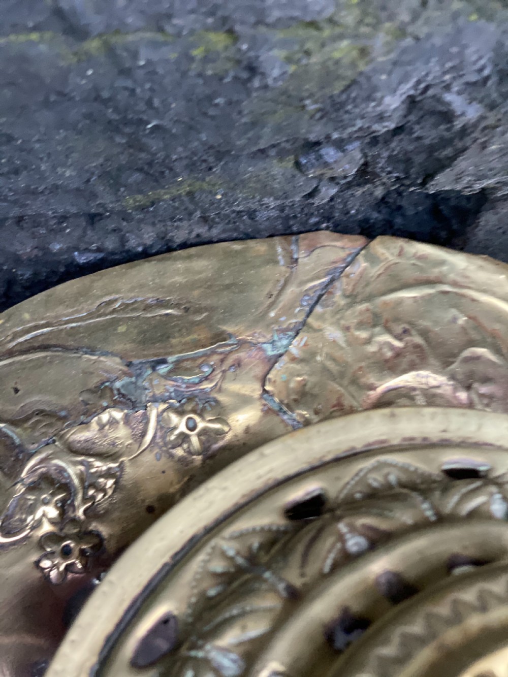 Antique Dutch brass lantern in the C17th style  View V