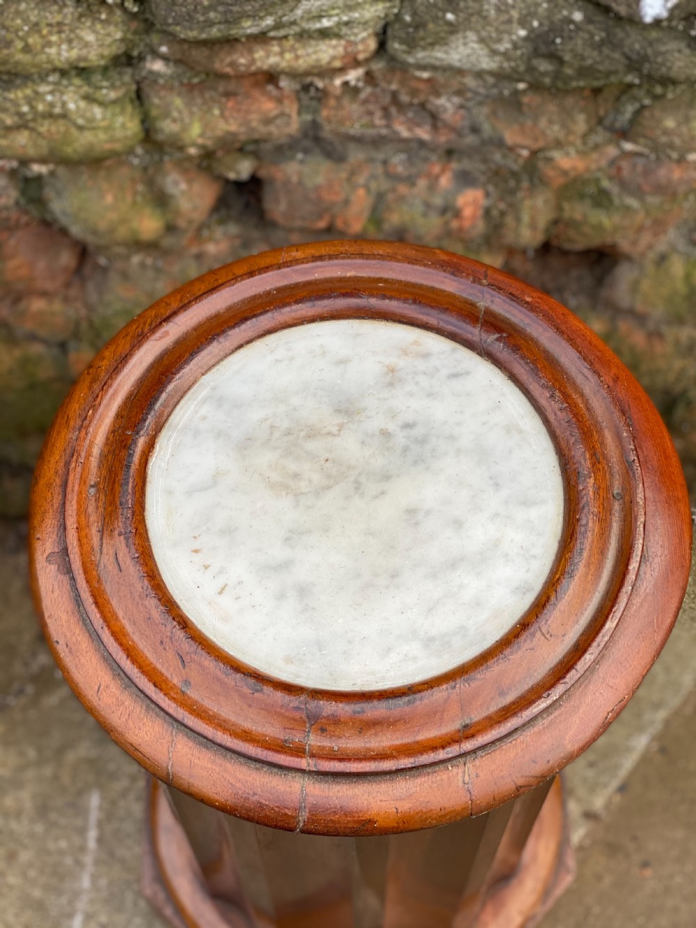 C19th marble topped fluted circular pedestal  View IV