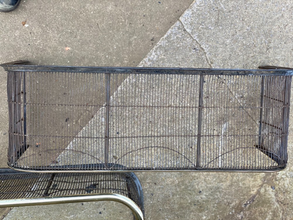 Early C19th wire work and brass topped fender  View II