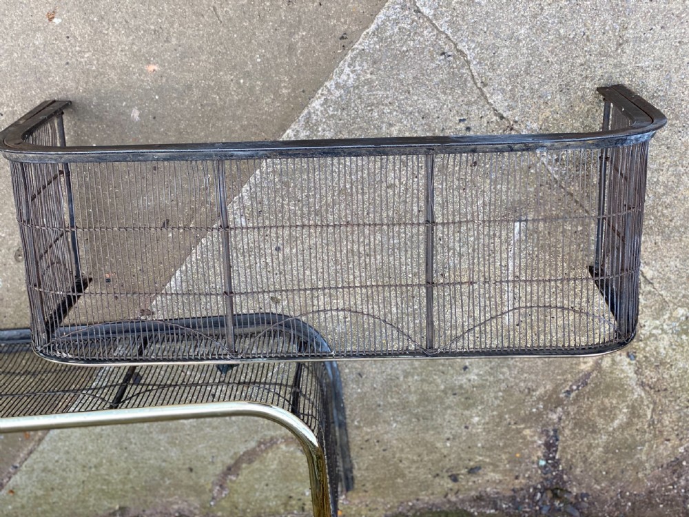 Early C19th wire work and brass topped fender  View III