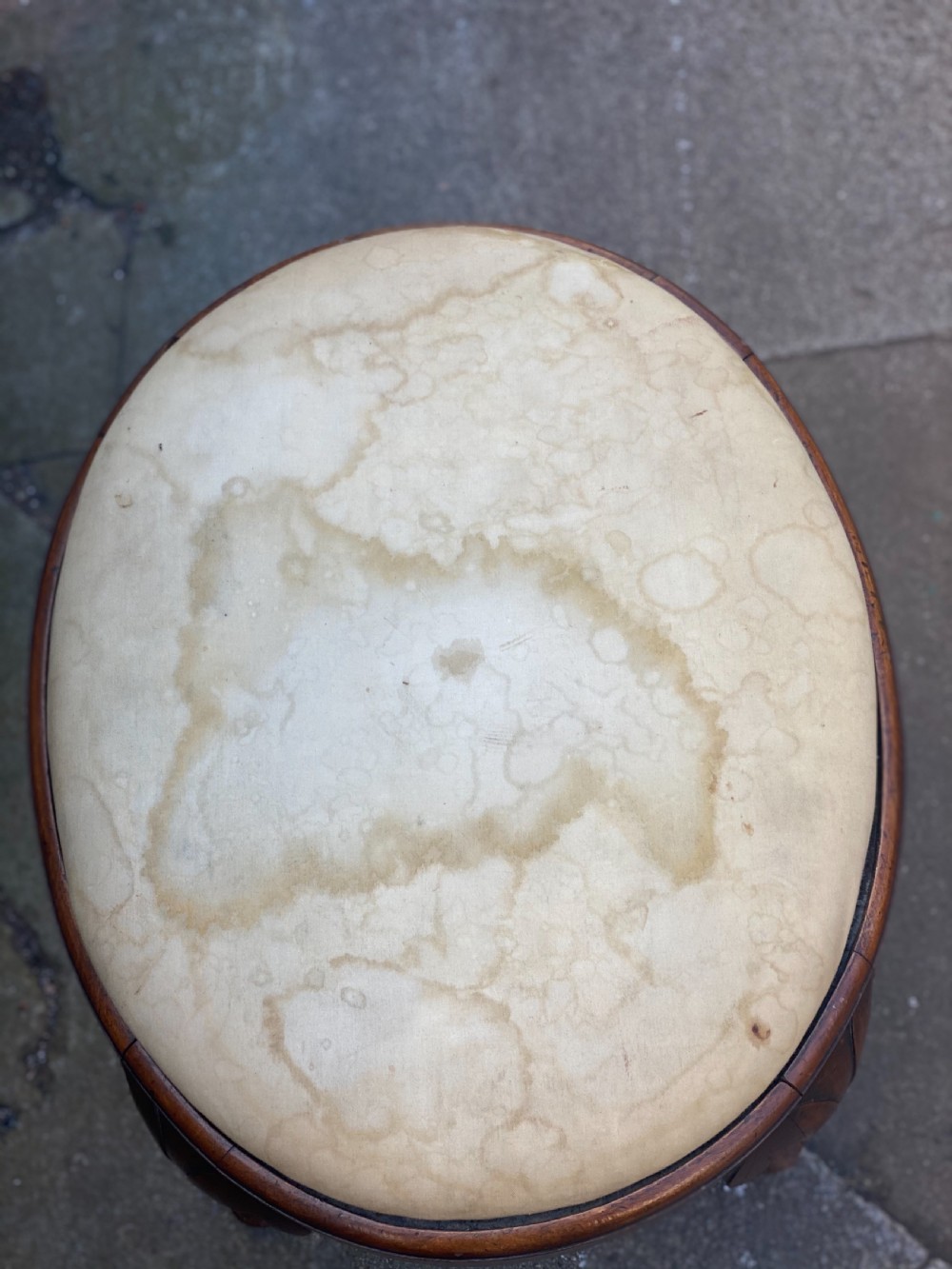 George I walnut oval stool View V