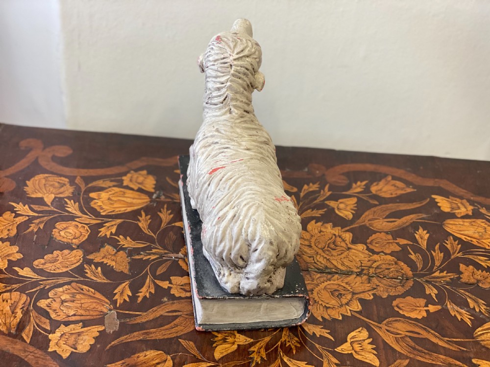 C19th carved polychrome lamb of god  View II
