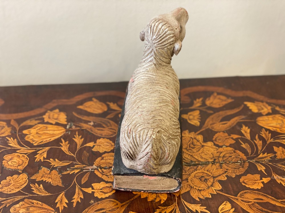 C19th carved polychrome lamb of god  View II