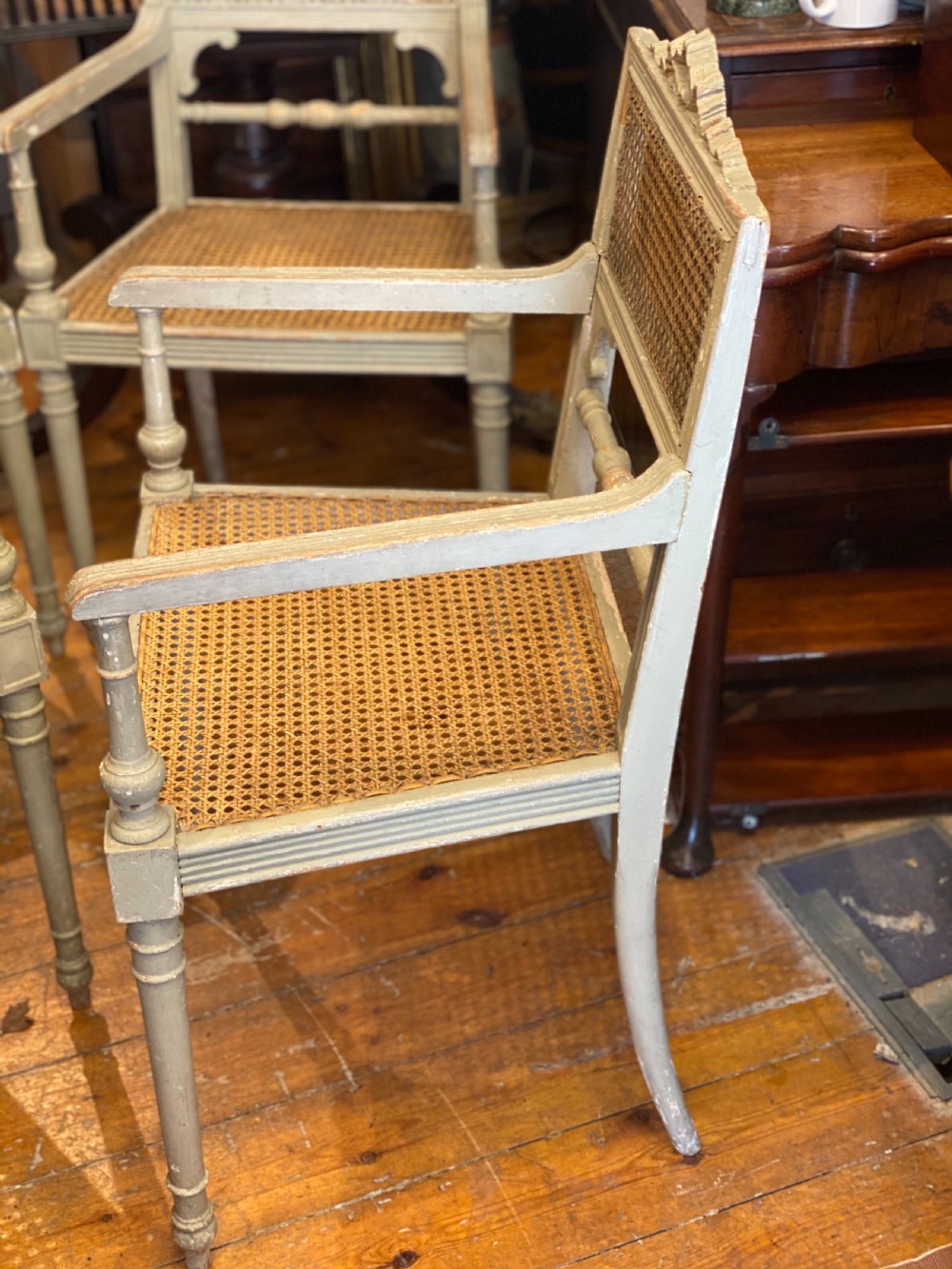 Four C19th painted armchairs  View V