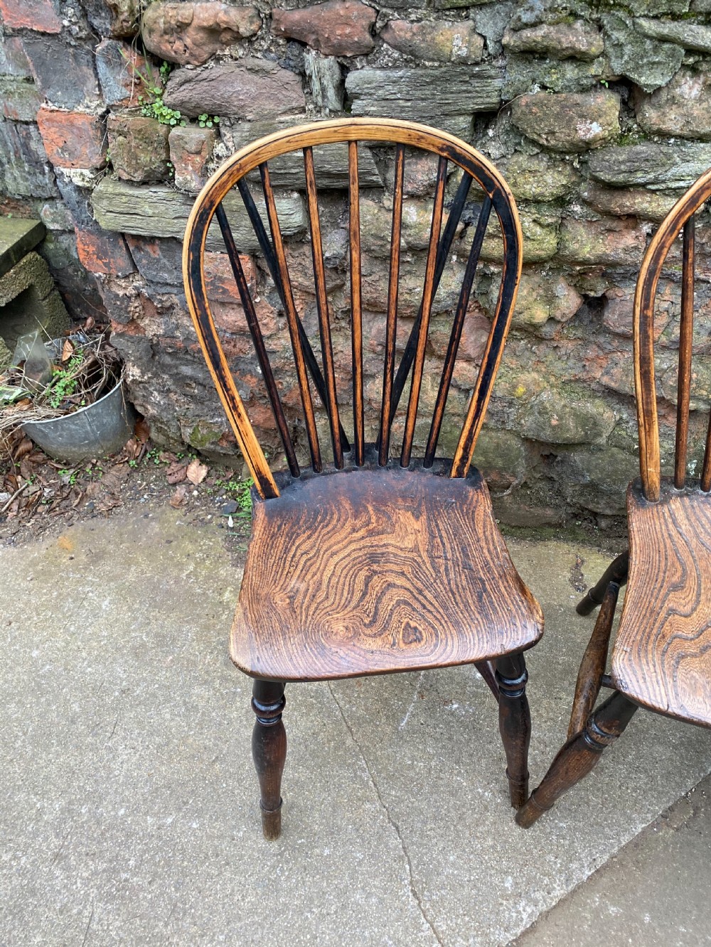 Set of four Windsor stick back chairs  View IV