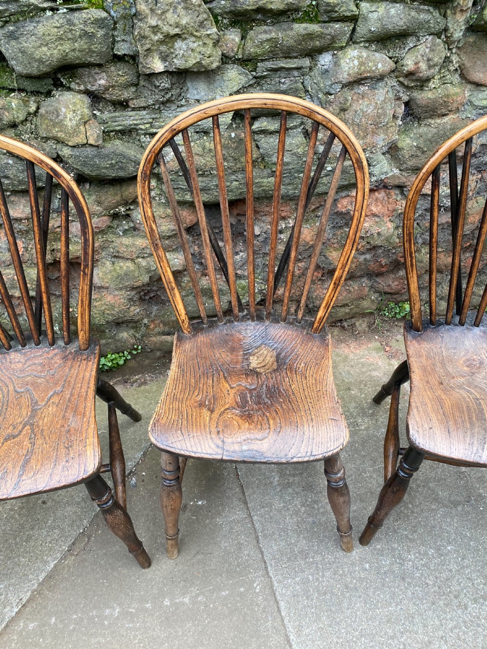 Set of four Windsor stick back chairs  View VI