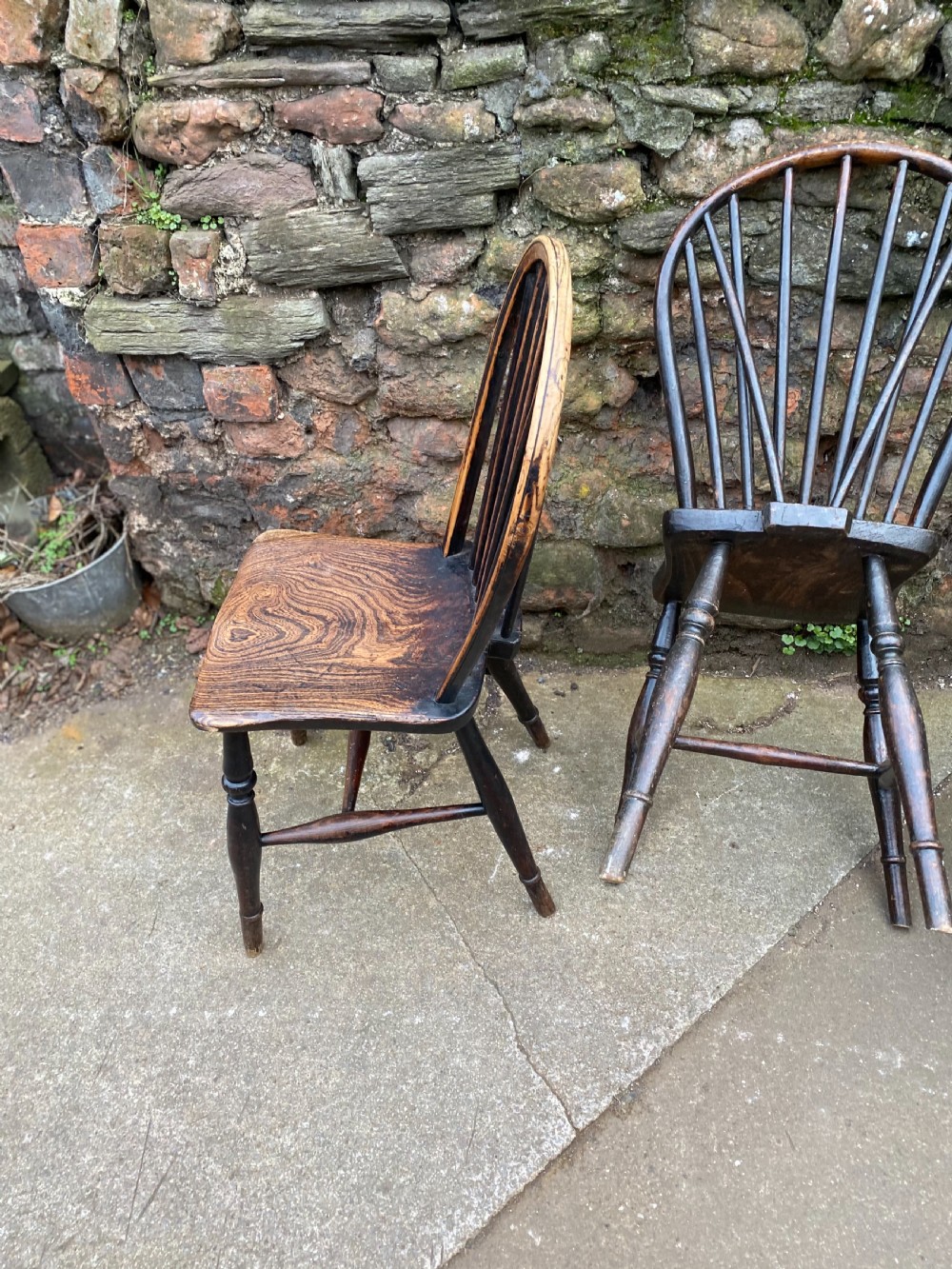 Set of four Windsor stick back chairs  View VII