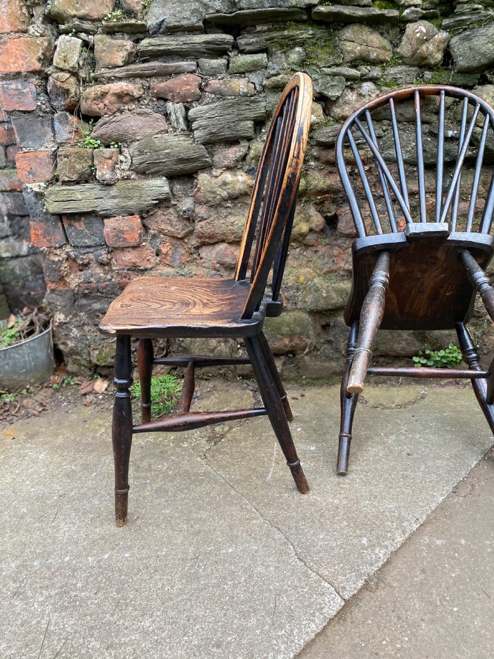 Set of four Windsor stick back chairs  View VIII