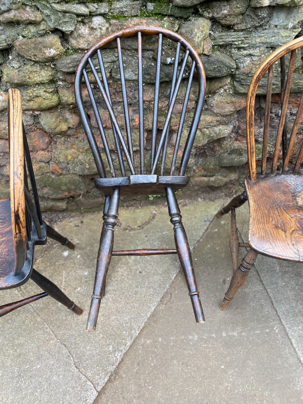 Set of four Windsor stick back chairs  View IX