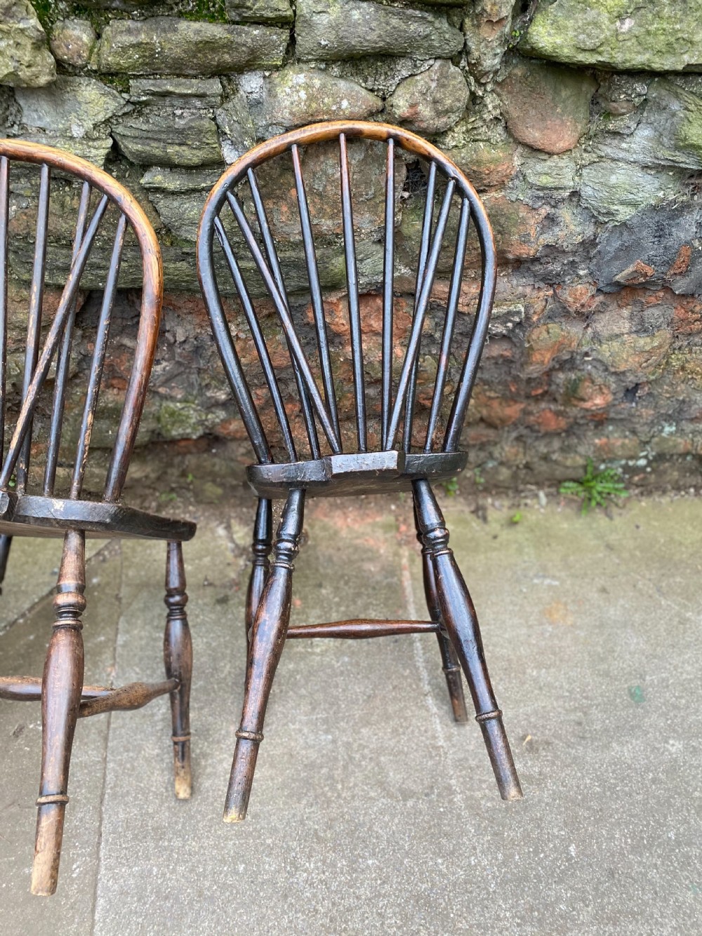 Set of four Windsor stick back chairs  View XI
