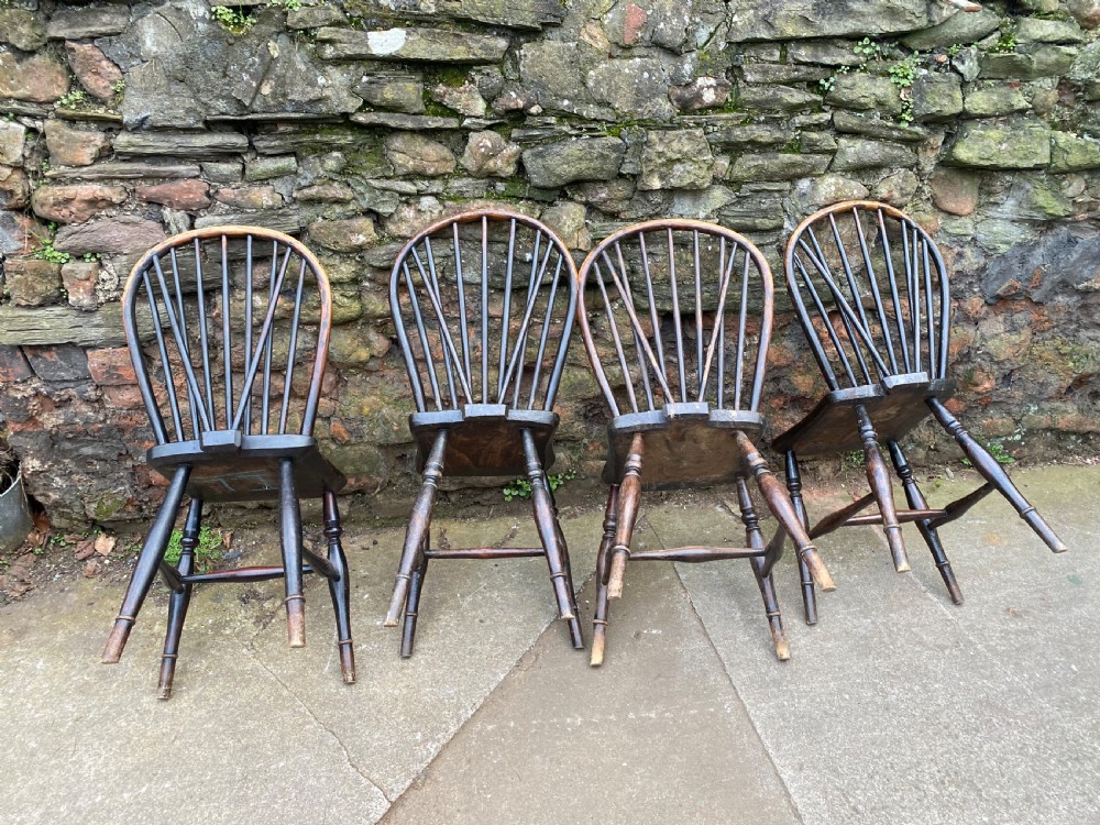 Set of four Windsor stick back chairs  View XIV