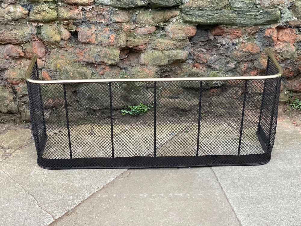 C19th wire mesh guard, with brass top rail  View III