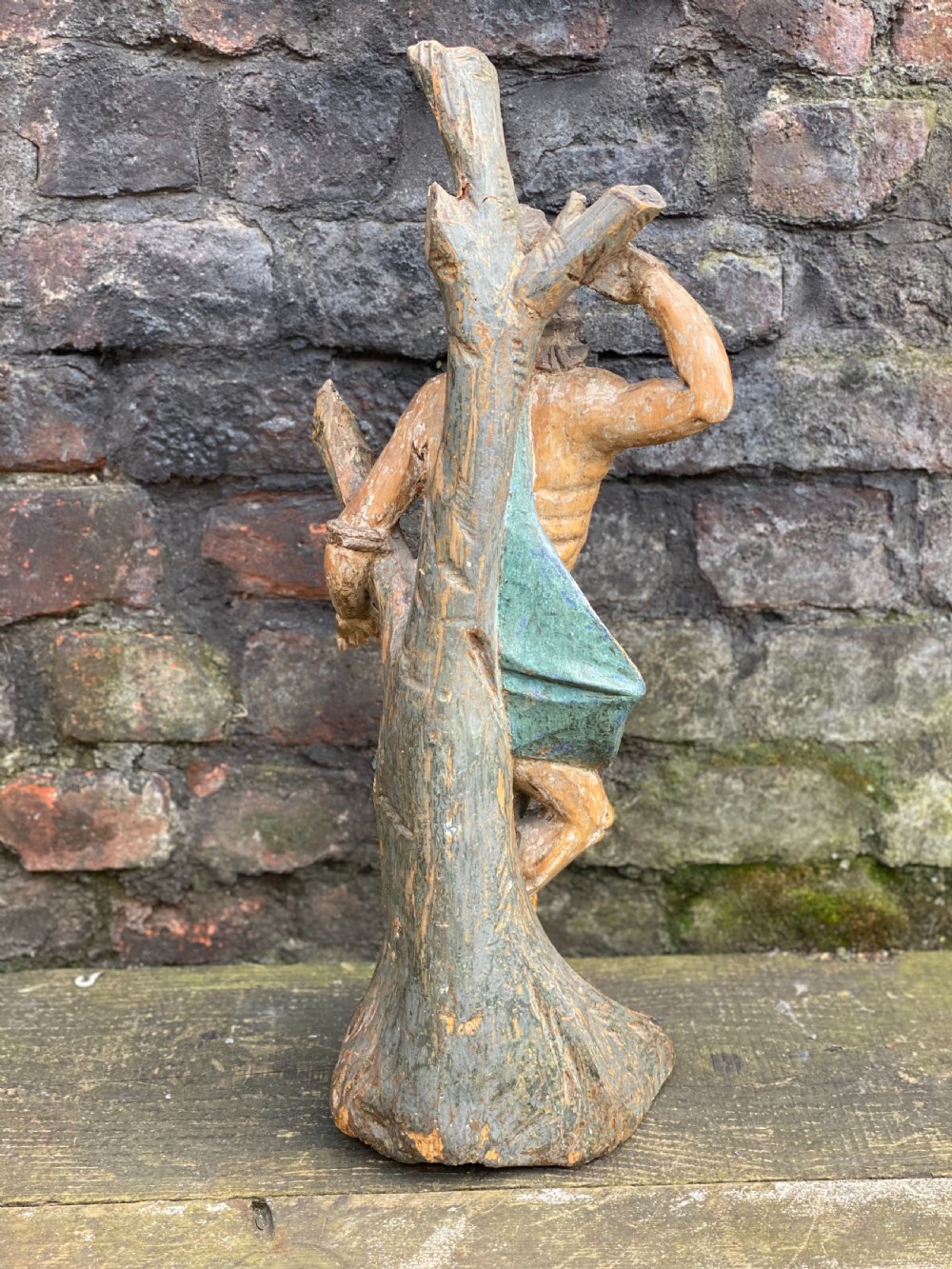 C17th polychrome carved figure of St Sebastian  View V