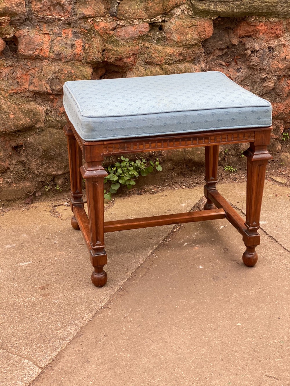 C19th rosewood stool with upholstered top
