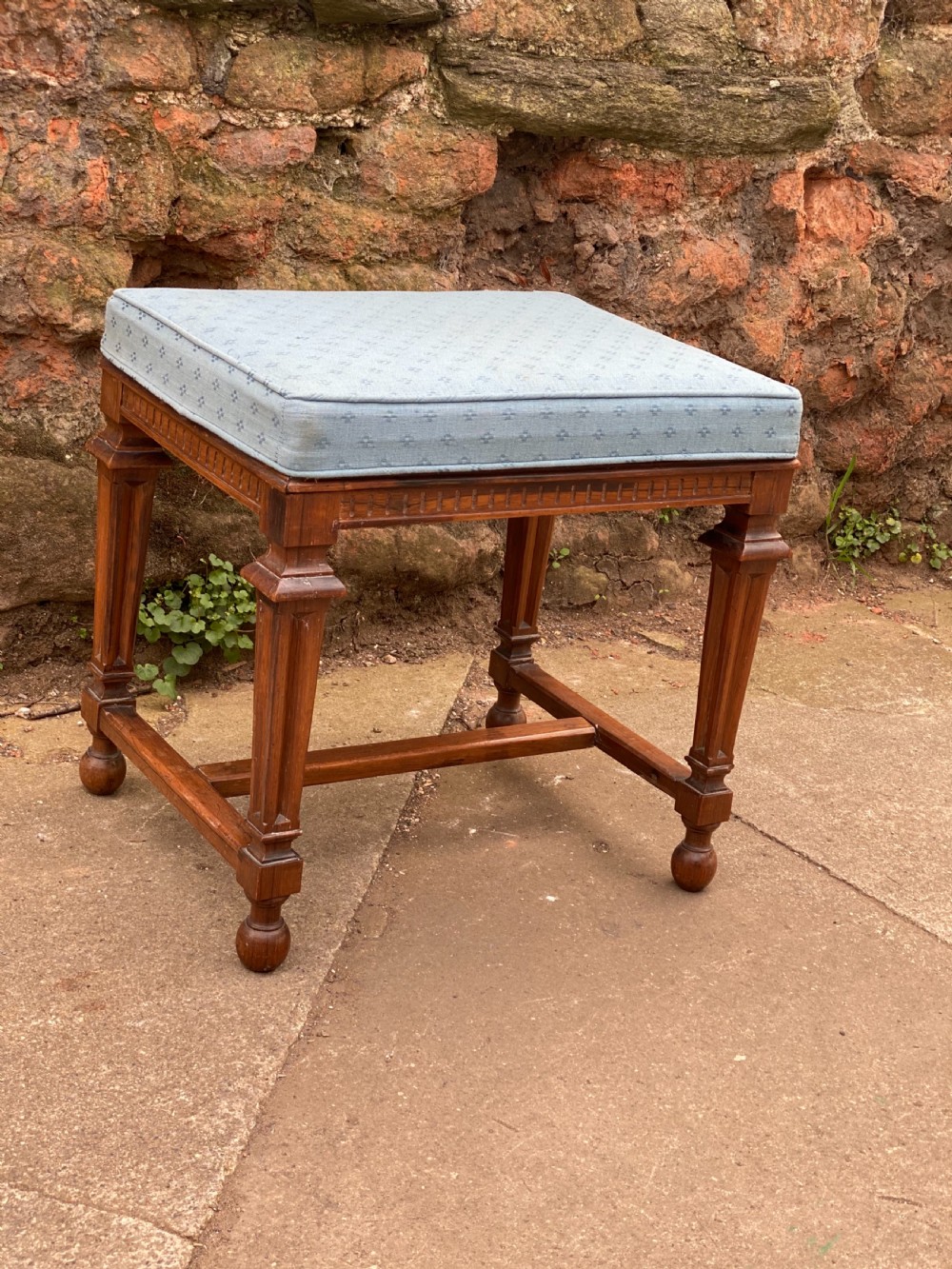 C19th rosewood stool with upholstered top View III