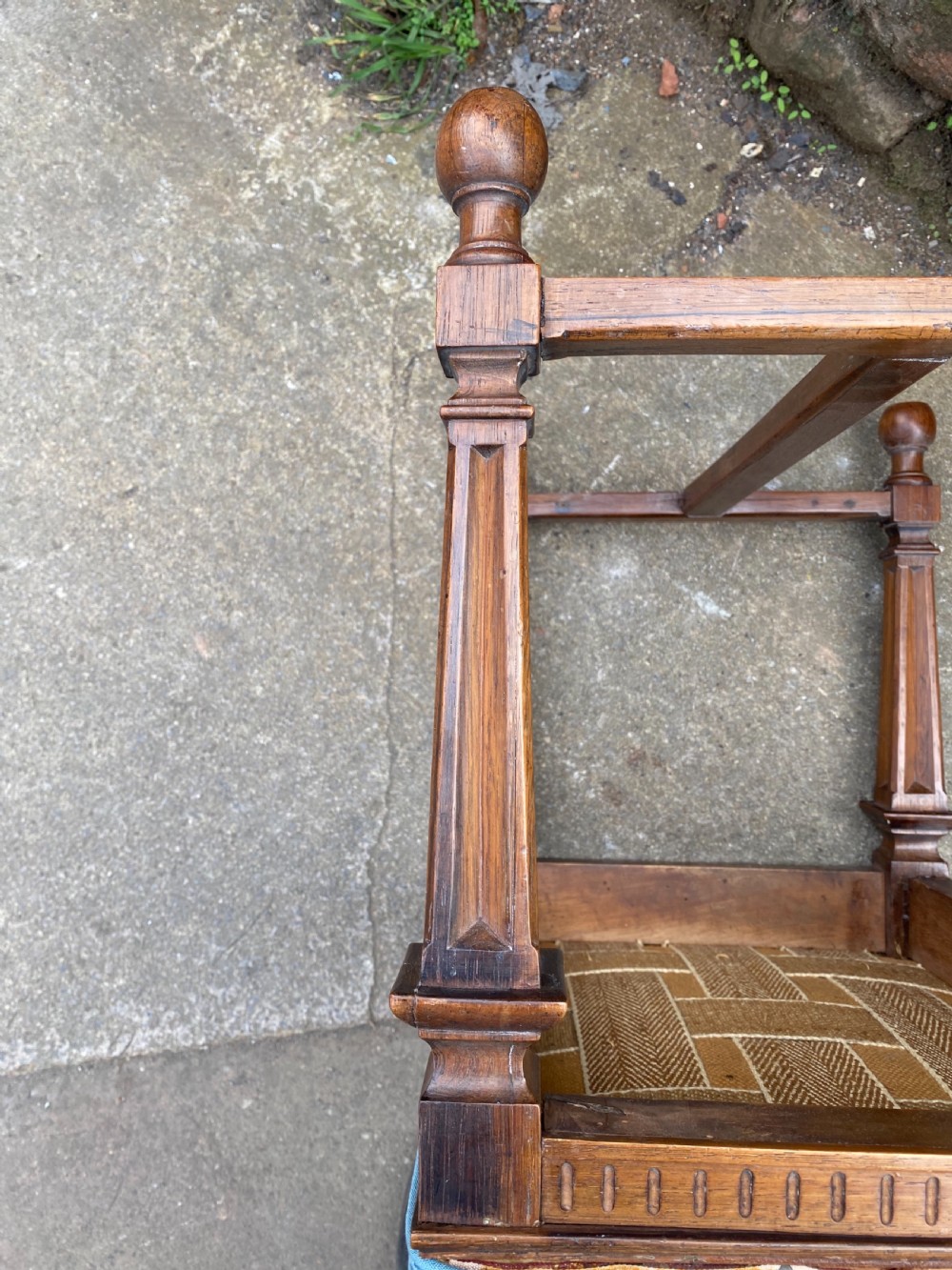 C19th rosewood stool with upholstered top View VI
