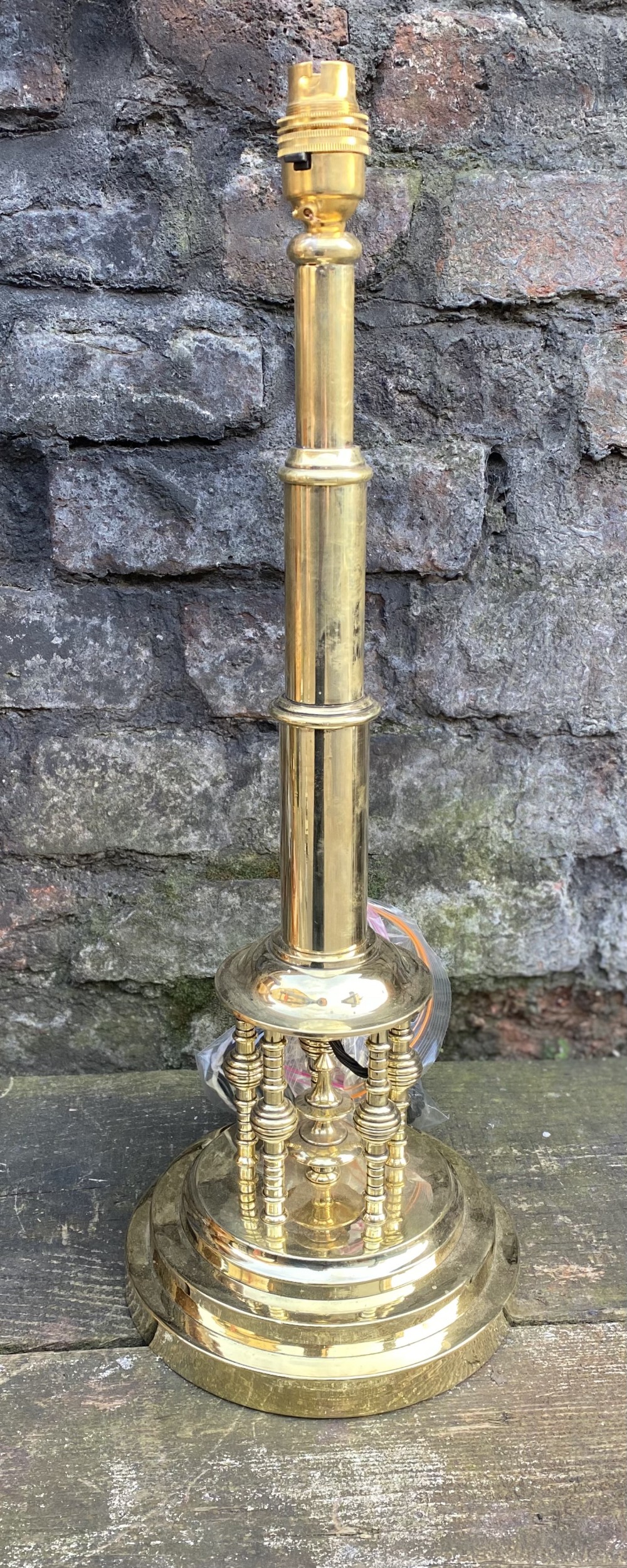 Brass table lamp of secessionist form 