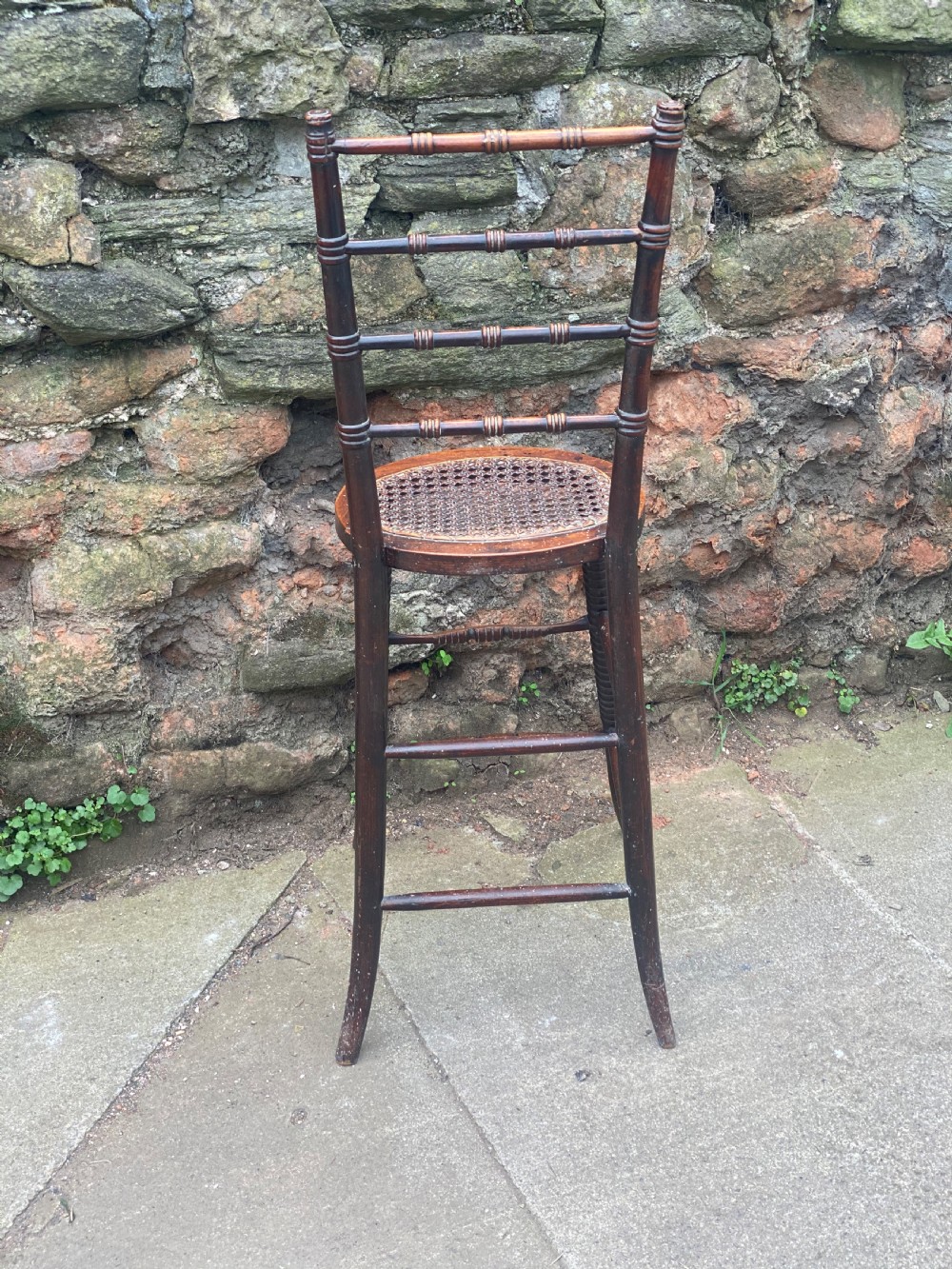 Correctional deportment chair regency in stained beech with caned seat  View IV