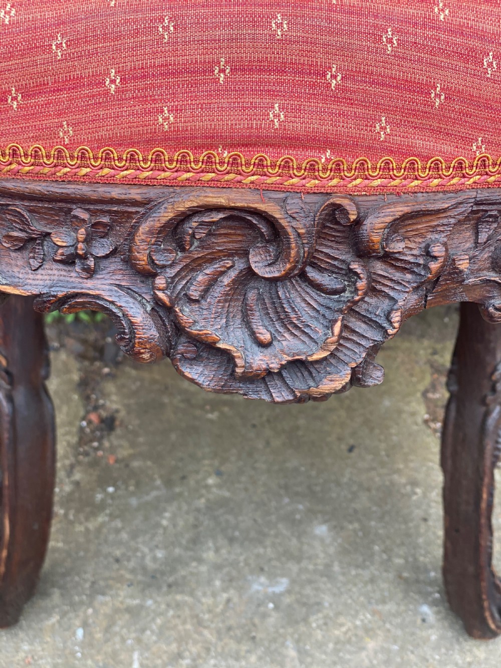 C18th rococo carved stool  View II