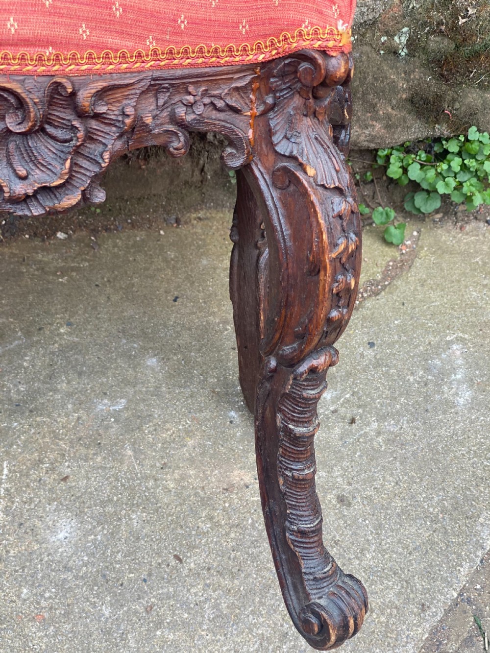 C18th rococo carved stool  View IV