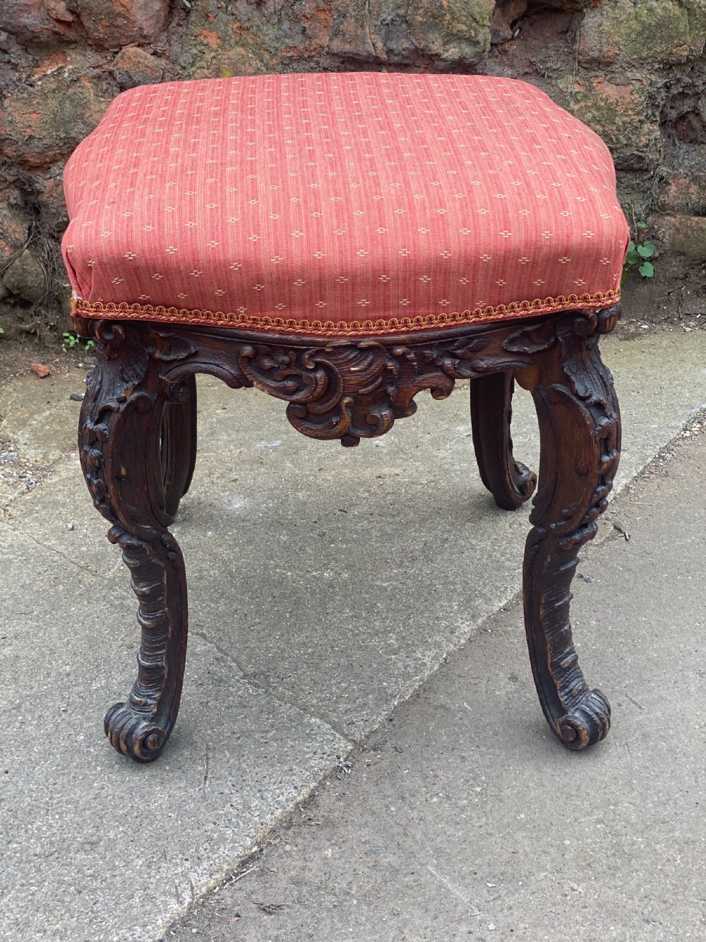 C18th rococo carved stool  View V