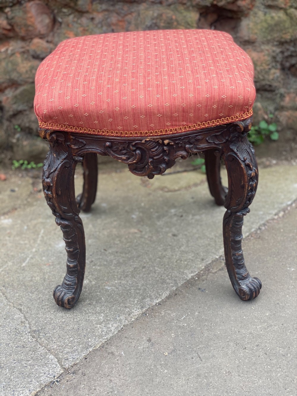 C18th rococo carved stool  View VI