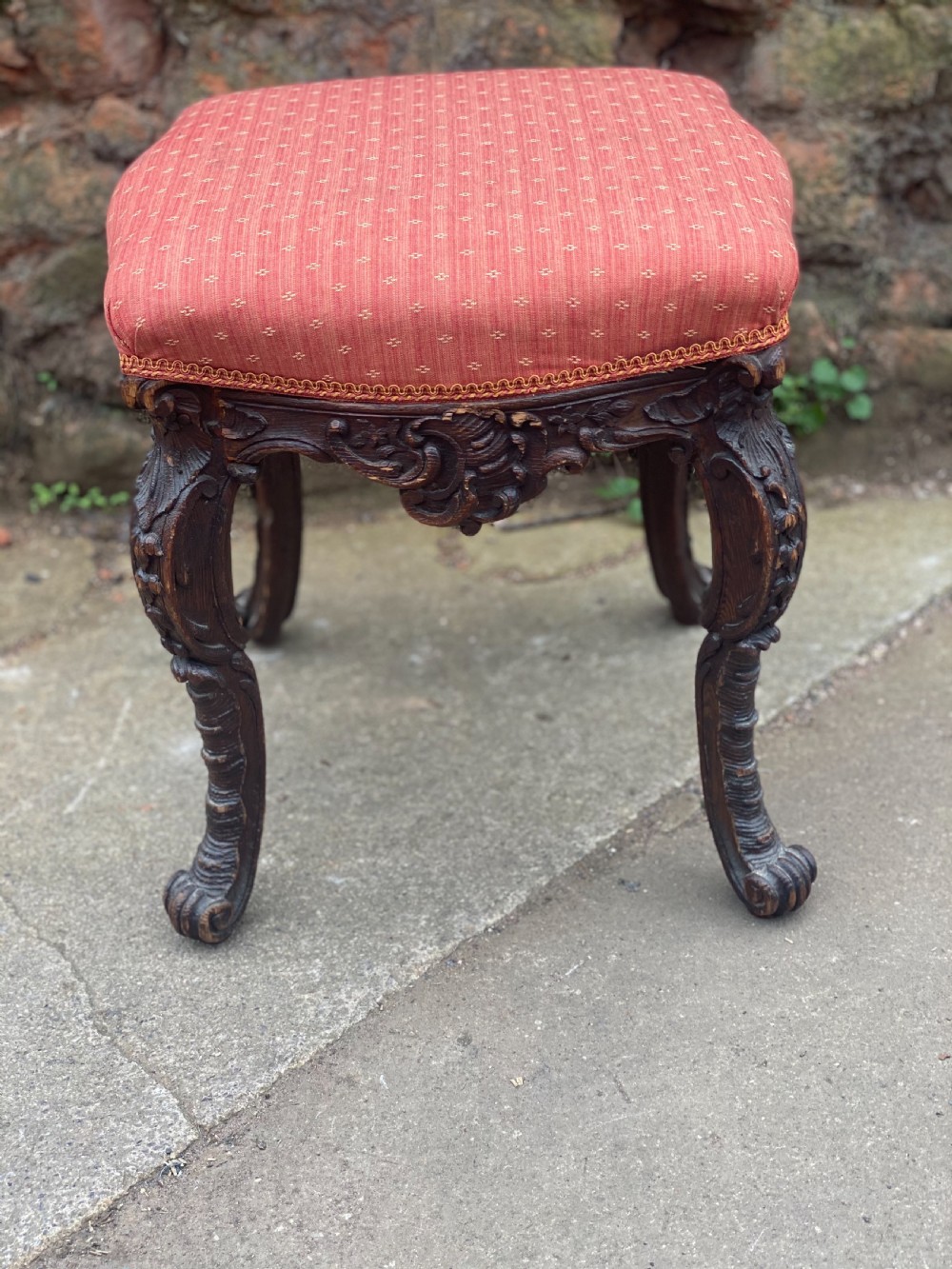 C18th rococo carved stool  View IX
