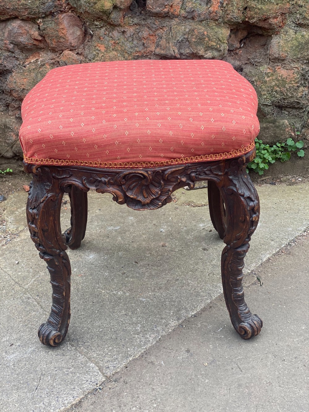 C18th rococo carved stool  View X