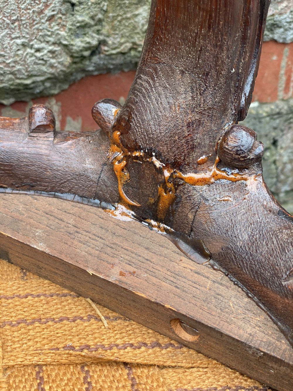 C18th rococo carved stool  View XI